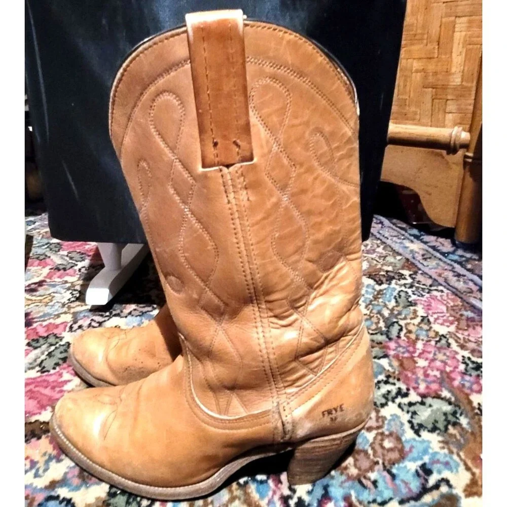 Frye Tan Heeled Boots - Picture 9 of 11